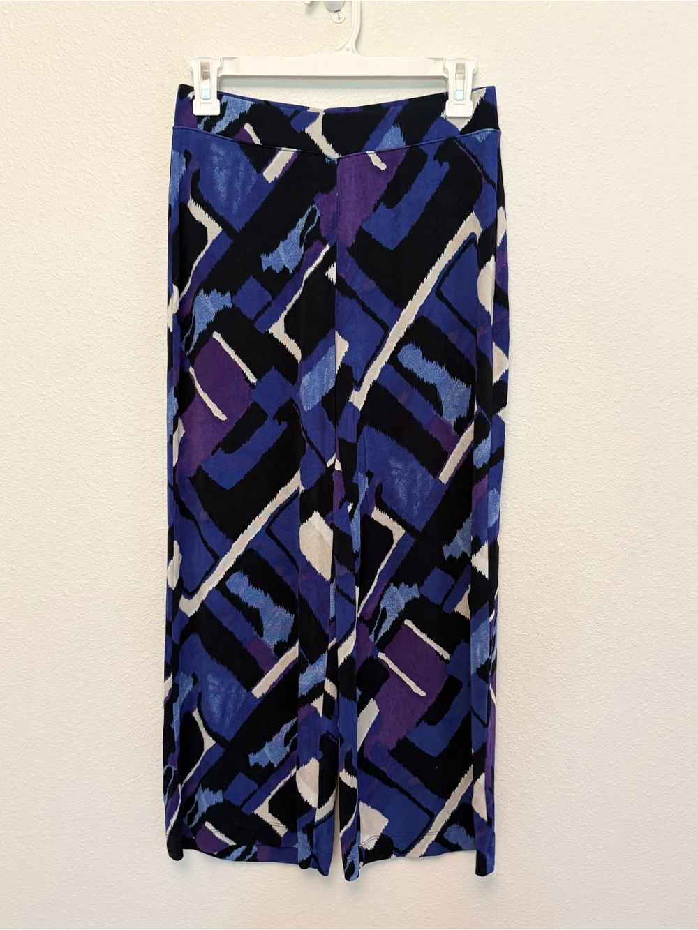 Chico's Travelers Pull On Black Purple Crop Palazzo Pants Women’s Size 0